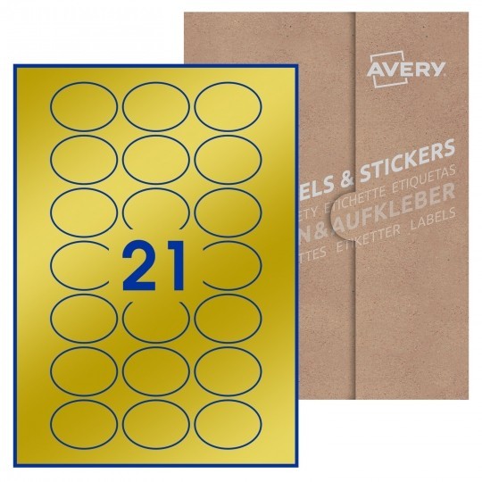 Avery Blank Labels_50 x 37mm Oval Labels - Metallic Gold Paper