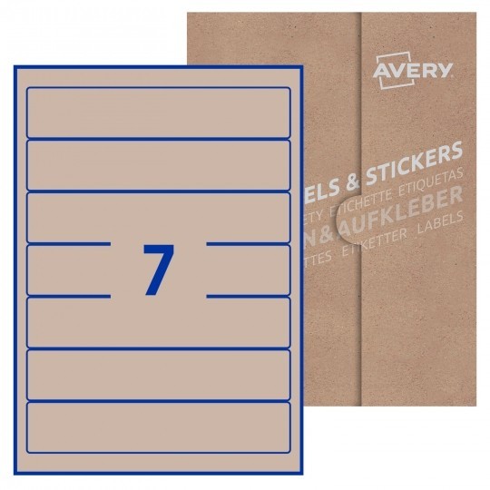 Avery Blank Labels_38 x 192mm Rectangle Labels - Recycled Brown Kraft Labels