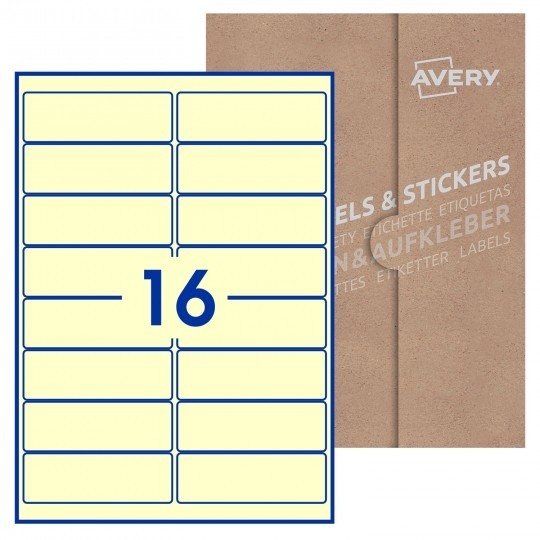 99 x 34mm Rectangle Labels - Cream Textured Labels