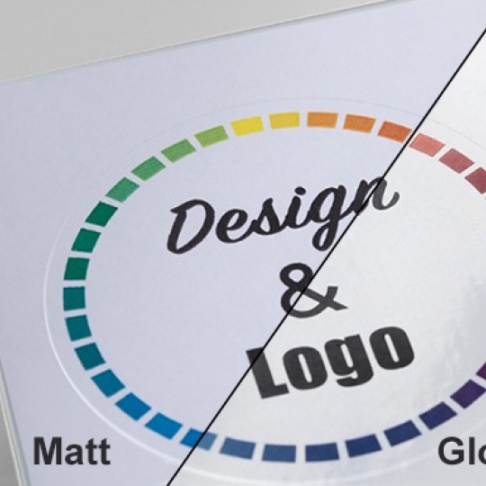 Matt and gloss label finish comparison