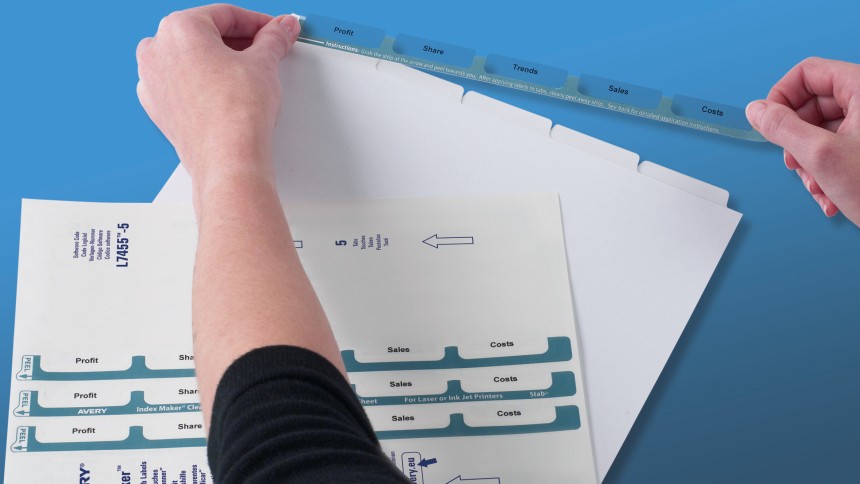 peel off the easy apply strip and align your dividers to ensure your label align correctly