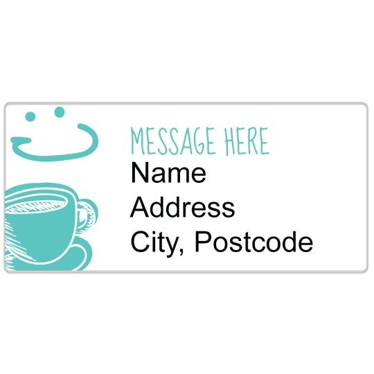 Avery Return Address Label Template with Tea Cup Design