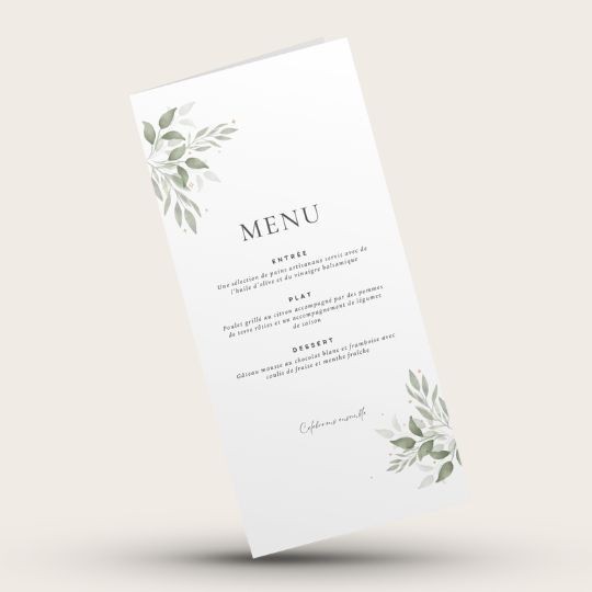 Wedding menu card