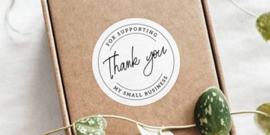 Small business thank you sticker