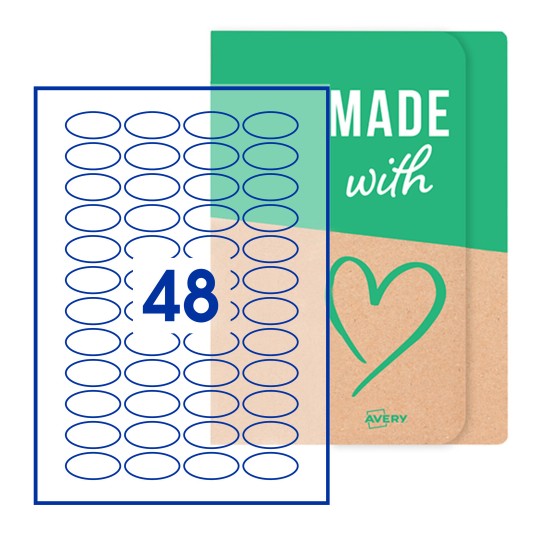 Oval Labels - 40 x 20mm Oval, Avery Blank Labels