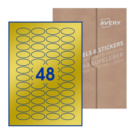 Oval Labels - 40 x 20mm Oval, Avery Blank Labels