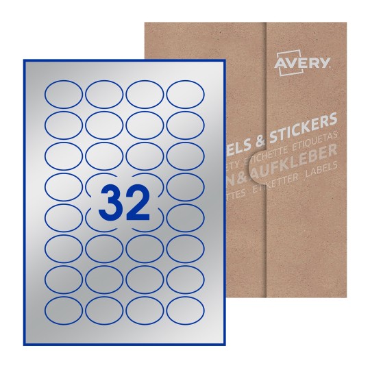 Oval Labels - 40 x 30mm Oval, Avery Blank Labels