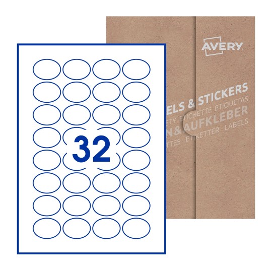 Oval Labels - 40 x 30mm Oval, Avery Blank Labels