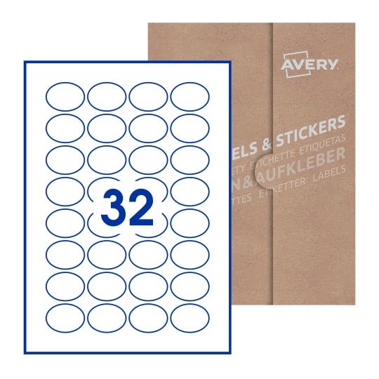 Oval Labels - 40 x 30mm Oval, Avery Blank Labels