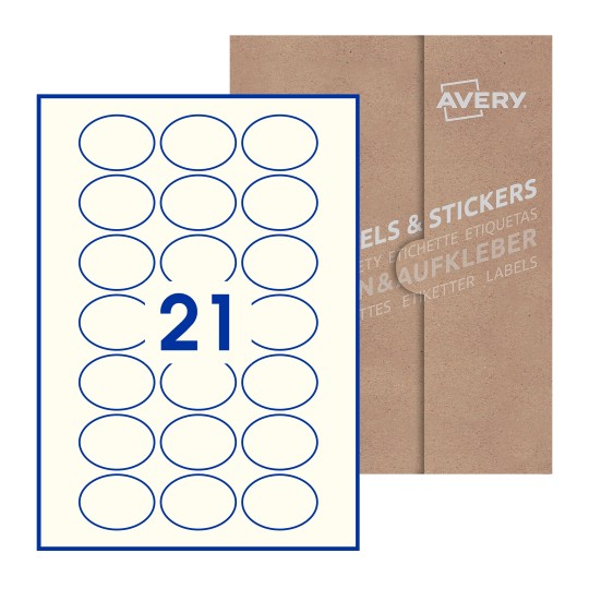 Oval Labels - 50 x 37mm Oval, Avery Blank Labels