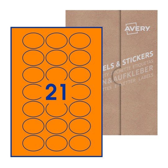 Oval Labels - 50 x 37mm Oval, Avery Blank Labels