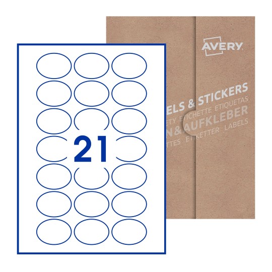 Oval Labels - 50 x 37mm Oval, Avery Blank Labels