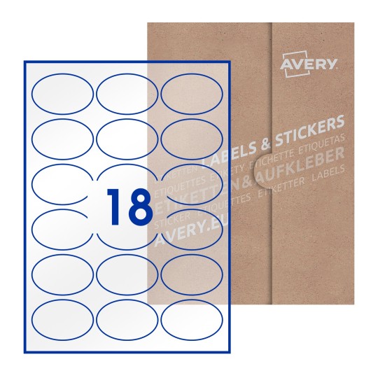 64x42-O - 64 x 42mm Oval, Avery Blank Labels