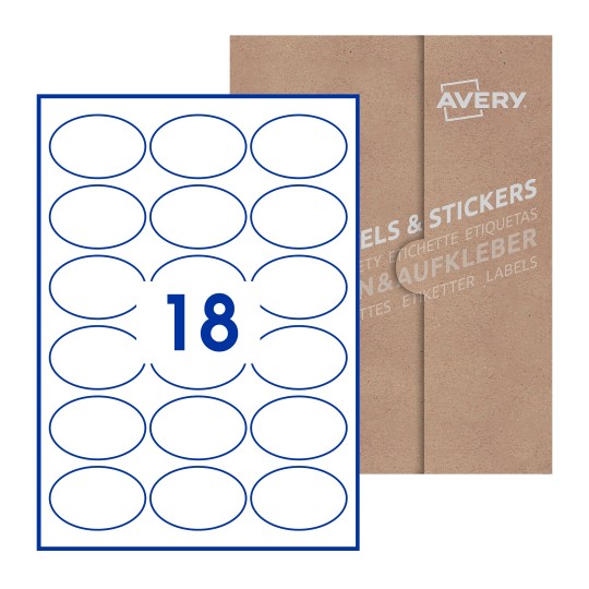 64x42-O - 64 x 42mm Oval, Avery Blank Labels