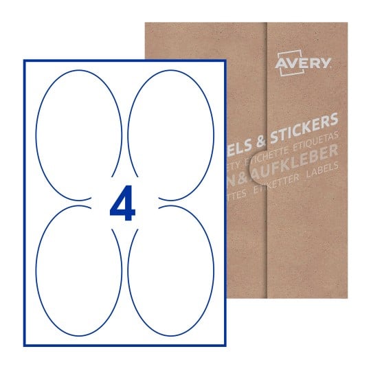 Oval Labels - 90 x 136mm Oval, Avery Blank Labels