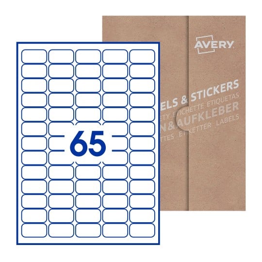 38x21-R - 38 x 21mm Rectangle, Avery Blank Labels