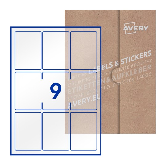 Rectangle Labels - 62 x 89mm Rectangle, Avery Blank Labels