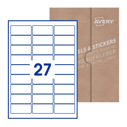 Rectangle Labels - 64 x 30mm Rectangle, Avery Blank Labels