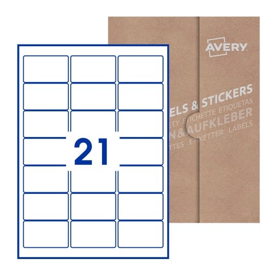 Rectangle Labels - 64 x 38mm Rectangle, Avery Blank Labels