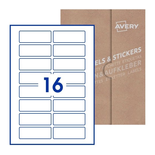 Rectangle Labels - 80 x 30mm Rectangle, Avery Blank Labels