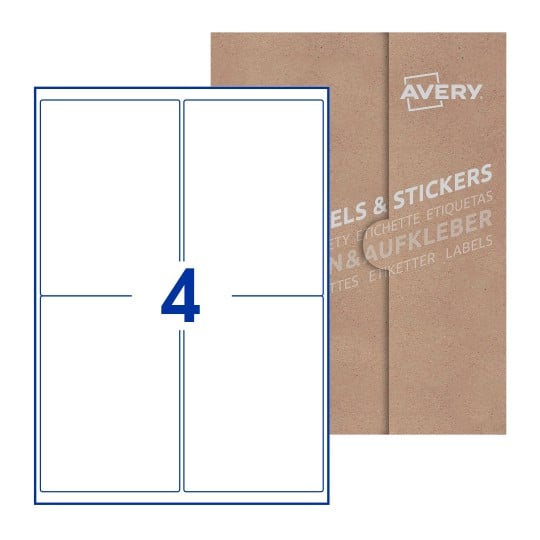 Rectangle Labels - 99 x 139mm Rectangle, Avery Blank Labels