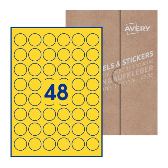 Round Labels - Ø 30mm Round, Avery Blank Labels