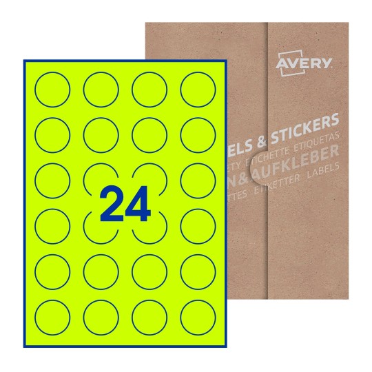 Round Labels - Ø 37mm Round, Avery Blank Labels