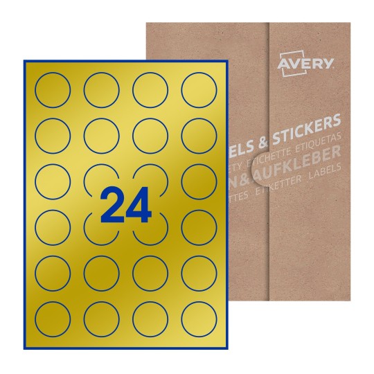 Round Labels - Ø 37mm Round, Avery Blank Labels
