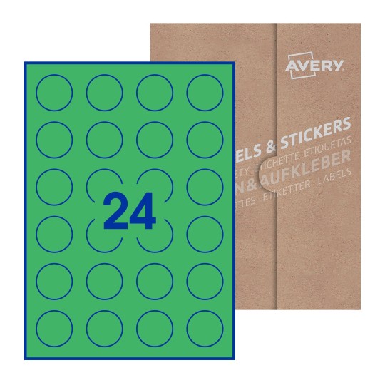 Round Labels - Ø 37mm Round, Avery Blank Labels
