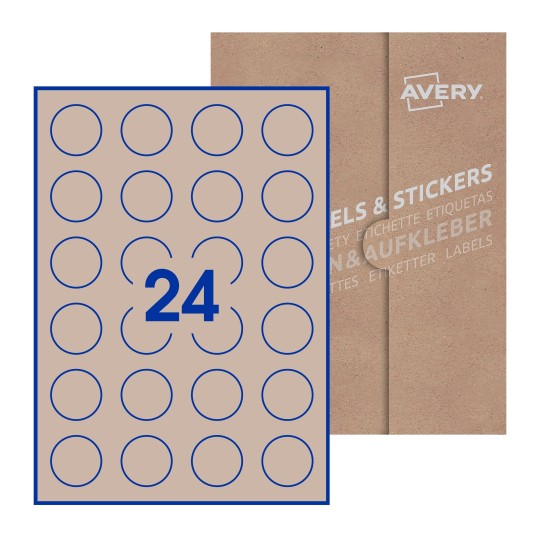Round Labels - Ø 37mm Round, Avery Blank Labels