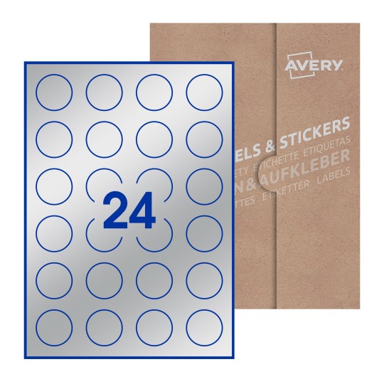 Round Labels - Ø 37mm Round, Avery Blank Labels