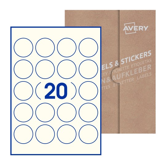 Round Labels - Ø 45mm Round, Avery Blank Labels