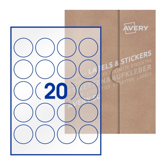 Round Labels - Ø 45mm Round, Avery Blank Labels