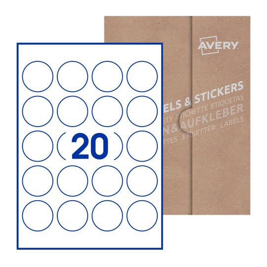 Round Labels - Ø 45mm Round, Avery Blank Labels