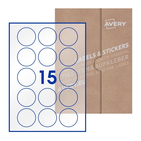 Round Labels - Ø 51mm Round, Avery Blank Labels