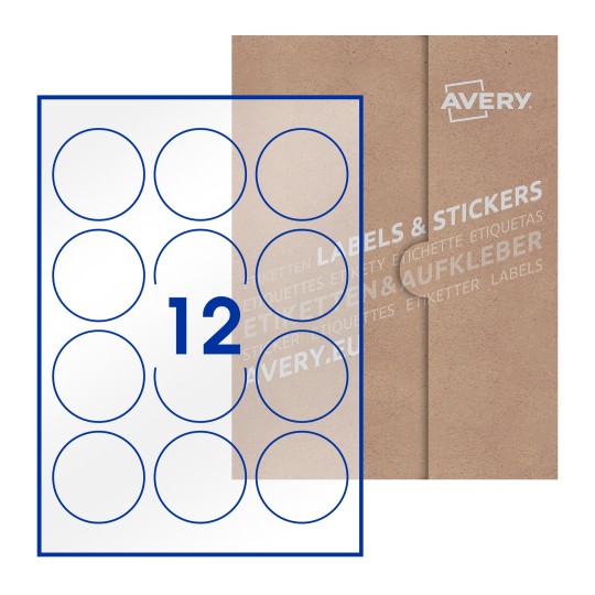 Round Labels - Ø 60mm Round, Avery Blank Labels