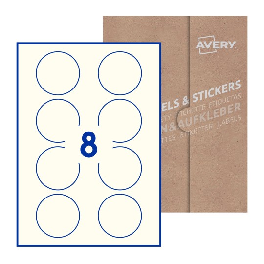 Round Labels - Ø 64mm Round, Avery Blank Labels
