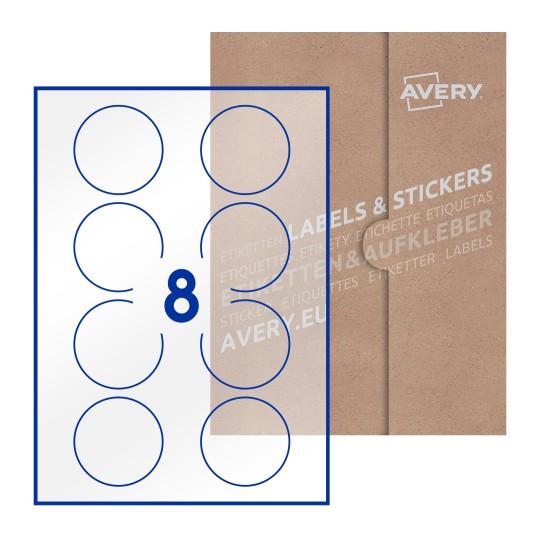 Round Labels - Ø 64mm Round, Avery Blank Labels