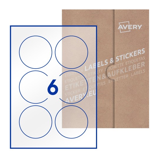 Round Labels - Ø 80mm Round, Avery Blank Labels