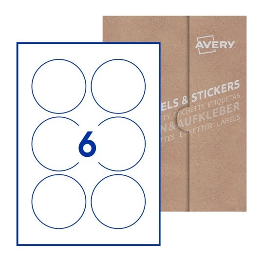 Round Labels - Ø 80mm Round, Avery Blank Labels