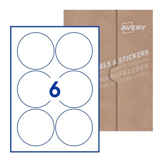 Round Labels - Ø 88mm Round, Avery Blank Labels