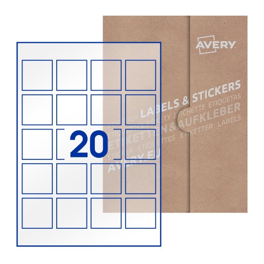 Square Labels - 45 x 45mm Square, Avery Blank Labels