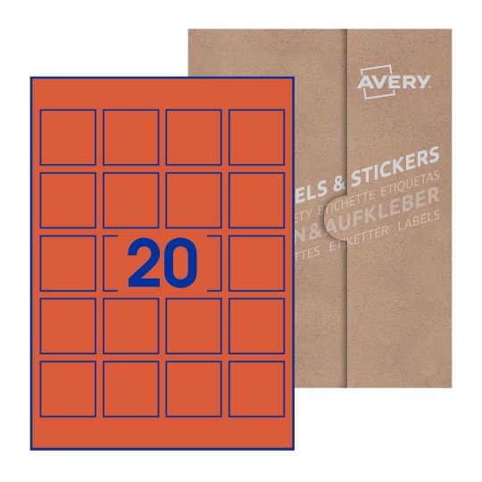 Square Labels - 45 x 45mm Square, Avery Blank Labels