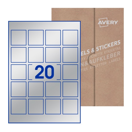 Square Labels - 45 x 45mm Square, Avery Blank Labels