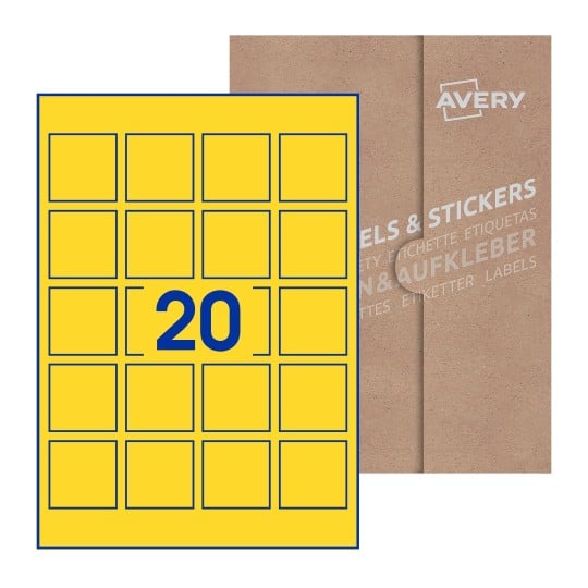 Square Labels - 45 x 45mm Square, Avery Blank Labels