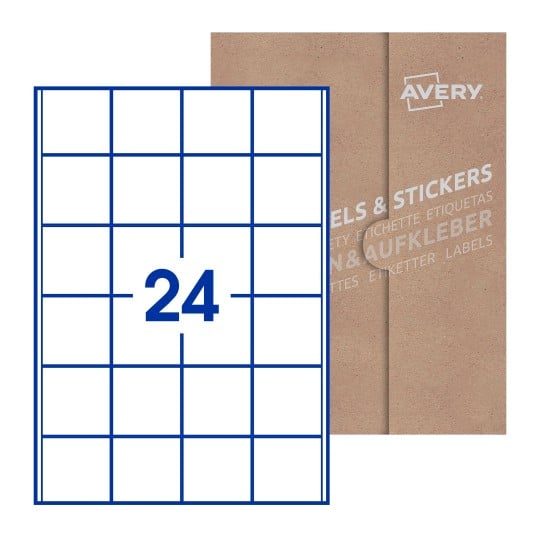 Square Labels - 50 x 50mm Square, Avery Blank Labels