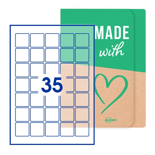 Square Labels - 35 x 35mm Square, Avery Blank Labels
