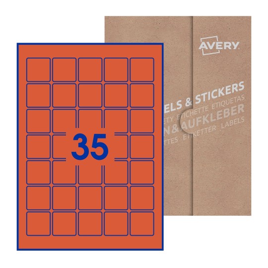 Square Labels - 35 x 35mm Square, Avery Blank Labels