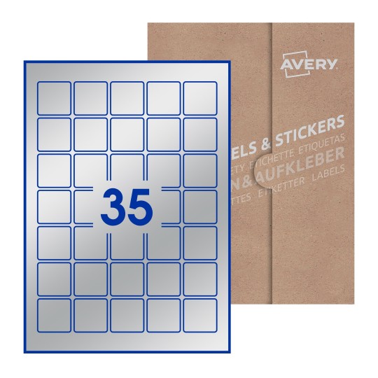 Square Labels - 35 x 35mm Square, Avery Blank Labels