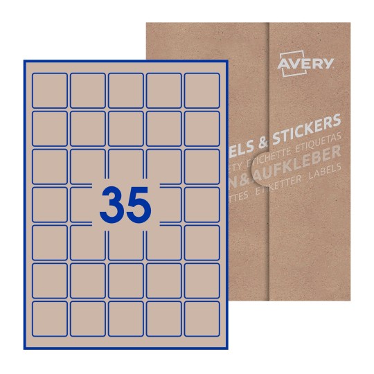 Square Labels - 37 x 37mm Square, Avery Blank Labels